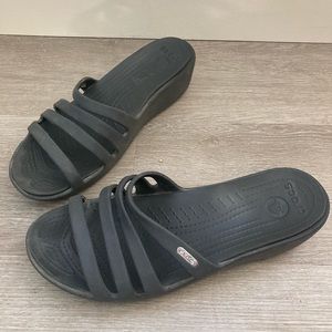 Croc wedge sandals